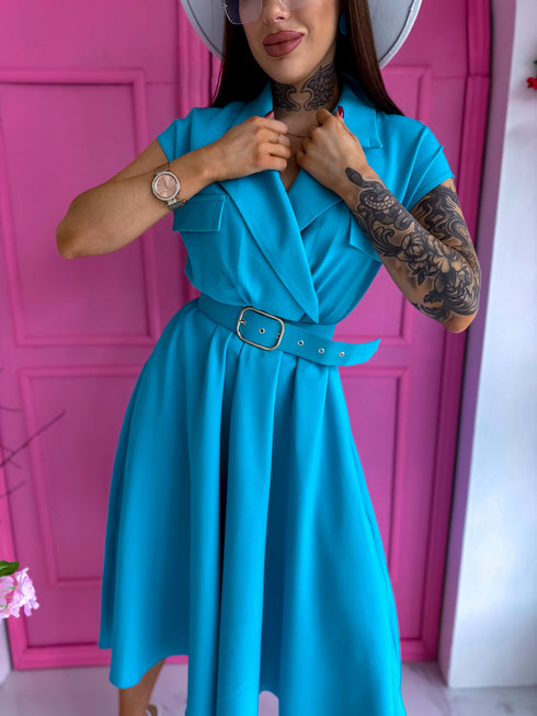 DEBESS ZILA kleita + josta "FUTURISTIC"